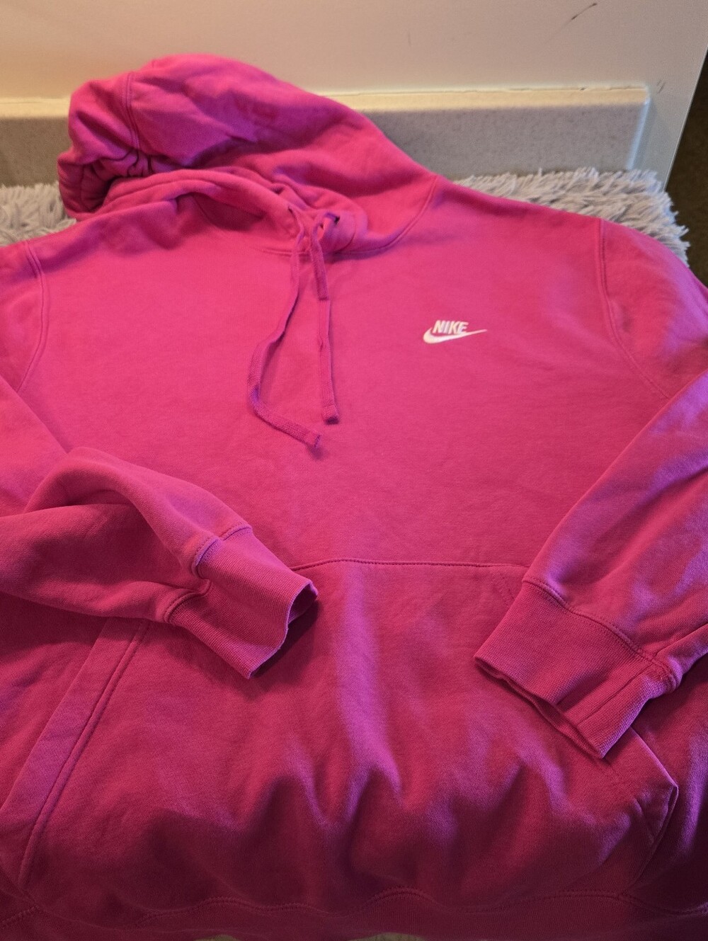 Nike Pink Pullover Hoodie with Swoosh Size Large - Picture 4 of 15